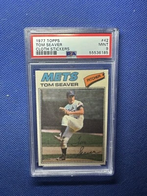 1977 Topps Cloth Stickers Tom Seaver #42 PSA 9 - Image 1 of 2