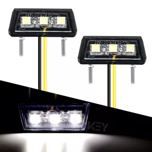 2X MINI 3 LED LICENSE NUMBER PLATE LIGHT LAMP MOTORCYCLE MOTORBIKE 12V WHITE NEW - Picture 1 of 8