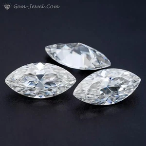 Lovely 12 X 6 MM 1.60 CT Full White Marquise Shape Cut Loose Moissanite 4 Ring - Picture 1 of 9