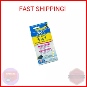 API 5-in-1 Test Strips Freshwater and Saltwater Aquarium Test Strips 25-Count Bo - Picture 1 of 2