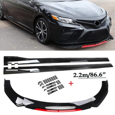 For Toyota Venza Front Bumper Lip Spoiler Splitter Glossy Black+86.6"Side Skirts Foto 1 de 4