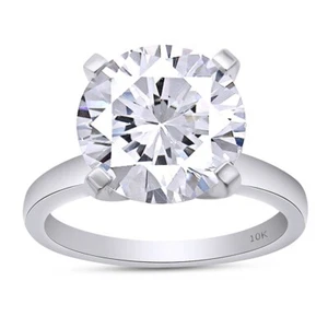 4 Ct Round Cut Diamond Solitaire Ring GIA Authentic 10K Gold Lab Grown - Picture 1 of 5
