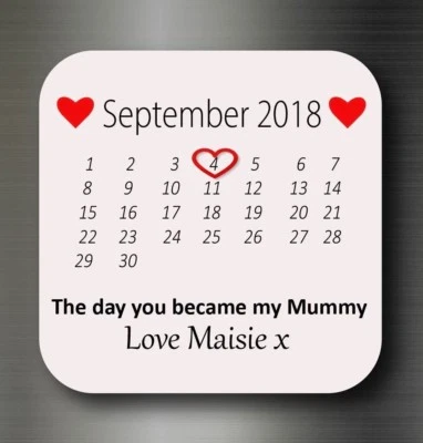 Personalised The day you became my Mummy Fridge Magnet Gift Present