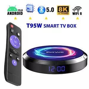 NEW 2024 8K Smart TV BOX Android 13.0 Quad Core USB Media Player 4GB+32GB T95W - Bild 1 von 11