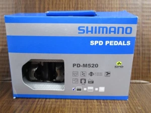 SHIMANO PD-M520 SPD Mountain Bike Pedals 9/16 with Cleats NEW - Picture 1 of 3