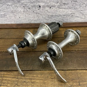 Vintage Campagnolo Hub Set 8s 32 Hole 32h 8 Speed 130 mm QR Alloy Campy - Picture 1 of 15