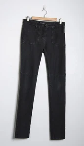 CHANEL Women Gray Jean Pants Cotton Blend Skinny Stretch Denim Trousers Sz FR 36 - Picture 1 of 3