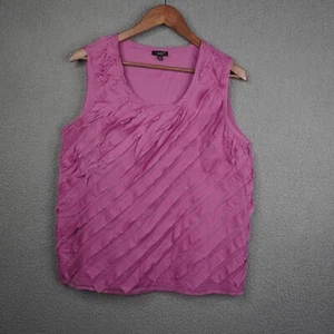Talbots Damen Tank Top Shirt Größe 14 Lila Rüschen Gefüttert Rundhals Ärmellos - Bild 1 von 16