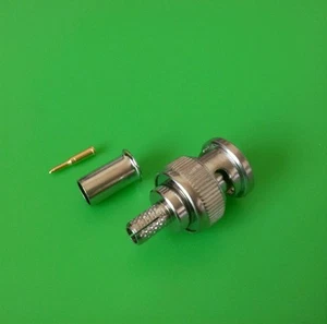 (10 SETS) RG59/62 Plenum BNC Male 3-PC Crimp-On Connector - USA Seller - Picture 1 of 1