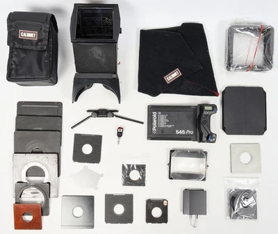 Lot of Large Format Camera Accessories (Hoods Lens Boards, Bellows, Cases) - image 1 of 4