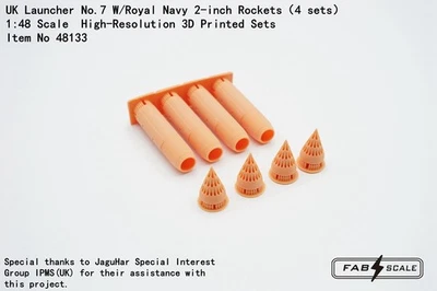 FAB FA48133 1/48 UK Launcher No.7 W/Royal Navy 2-inch Rockets（4 sets） - Image 1 of 4