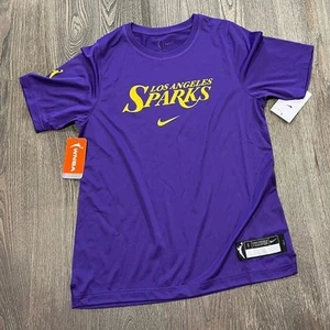 NWT Nike Womens Dri-Fit WNBA Los Angeles Sparks Performance T-Shirt Purple ST - Picture 1 of 7