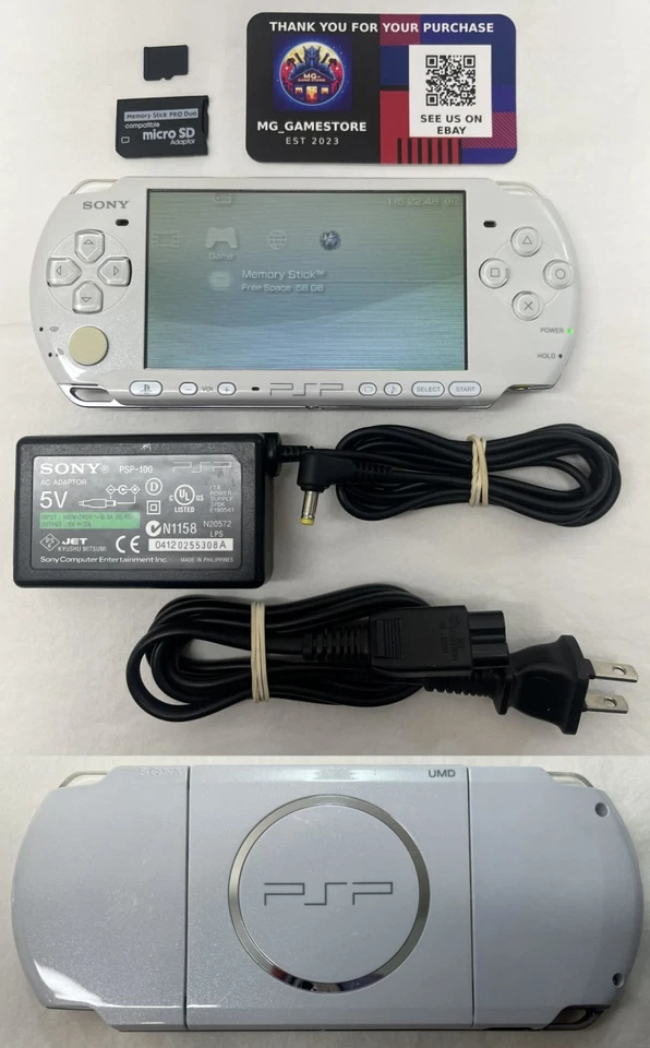 PSP 3000 Blanco Perla / Batería Nueva / Cargador Sony Original / Sin Región / 64 GB Foto 1 de 4