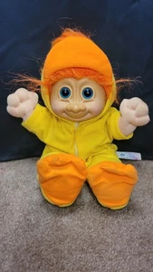 Vintage Russ Troll Puppe mit Ente Kostüm Plüsch 12 Zoll Puppe orange Haare weicher Körper - Bild 1 von 9