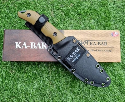 KA-BAR JAROSZ TUROK FIXED BLADE - TACTICAL KNIFE W/SHEATH - KA BAR HUNTING KNIFE - image 1 of 4
