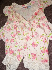 Vintage 90er Jahre Popsicle Floral Polka Dot Print Gr. 2 Strampler - Bild 1 von 3