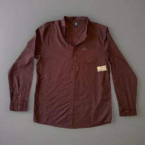NWT Volcom Mens Maroon Shirt Long Sleeve Button Up Size XL - Picture 1 of 9