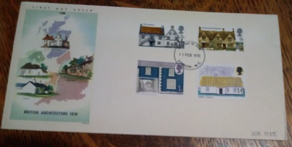 GB 1970 Rural Architecture FDC Philart Brand, London WC FDI unaddressed - Image 1 of 1