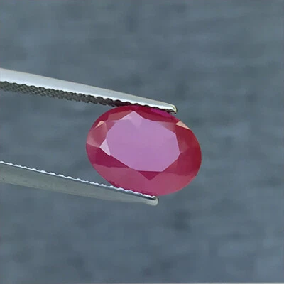 4.48 carats TOP PINKISH RED RUBY OVAL LOOSE GEMSTONE ovale rubis rouge - Image 1 of 3