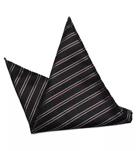 Gascoigne Pocket Square Silk Black Gray Burgundy Men's - Picture 1 of 1
