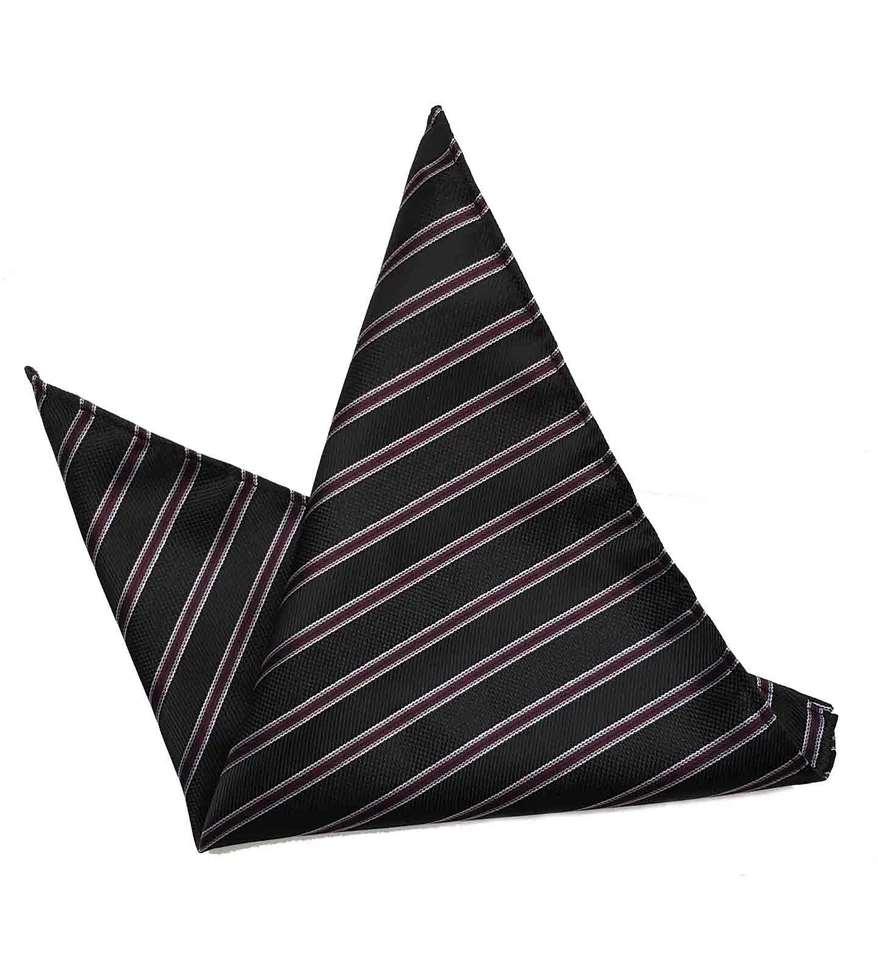 Gascoigne Pocket Square Silk Black Gray Burgundy Men's - Image 1 of 1