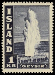 ICELAND 208B - Geyser "1945 Indigo" (pb61374) - Picture 1 of 1