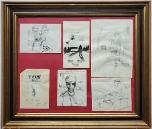 Zeichnung Feder Bleistift Studien Porträts Personen Jürgen Müller - Dühring 1950 - Picture 1 of 8