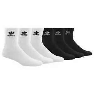 Adidas Originals Trefoil Cushioned Quarter Socken 6er Pack Large-3 schwarz/3 weiß - Bild 1 von 1