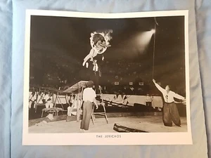 Vtg Circus Performer Press Promo Photo THE JERICHO'S Acrobats Flaming Ring - Picture 1 of 2