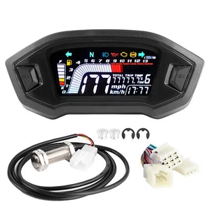 Motorcycle Instrument Digital Odometer Speed Gauge For 1 2 4 Cylinder Motorbike - Picture 1 of 11