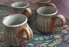 Crail Studio Pottery. Scottish Pottery. 4 x Ash Glaze Small Mugs.