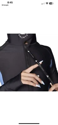 Adidas Women's Stella McCartney Beachdefender Black/Blue Midlayer Jacket Size 36 - Image 1 of 4