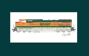 Impresión mate firmada por Andy Fletcher BNSF C44-9W #969 11"x17" - Imagen 1 de 1