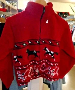 KIDS FLEECE ZIP UP JACKET WITH HORSES- SIZE 14 - Picture 1 of 1
