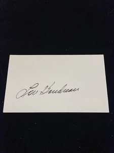 Lou Boudreau Signed 3x5 Index Card JSA COA Cleveland Indians Baseball HOF - Picture 1 of 2