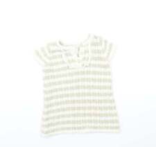 Cynthia Rowley Baby Gold Striped Cotton Jumper Dress Size 9-12 Months Round Neck