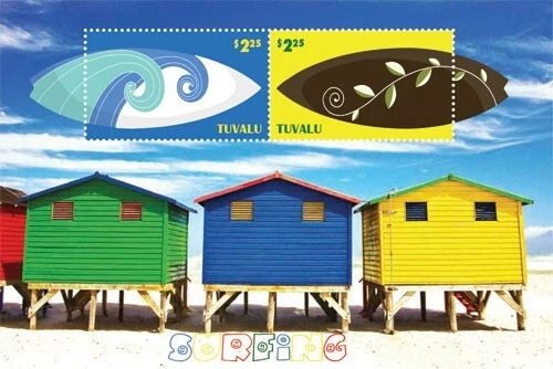 Tuvalu 2015 - Surf, Deportes - Hoja de estampillas de recuerdo - MNH Foto 1 de 1