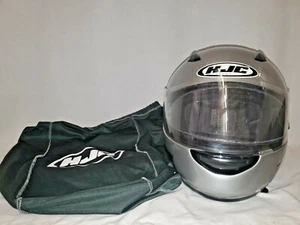 HJC XXL Casco Plateado con Escudo Facial Listo para Pinlock Cuero Calavera Gorra Gafas - Imagen 1 de 10