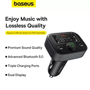 Baseus Bluetooth 5.0 FM Transmitter for Car, PD 18W USB Bluetooth Car Charger - Picture 1 of 15