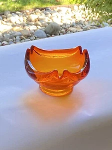Vintage Modernist Orange Trifol Viking Glass Ashtray - Picture 1 of 3
