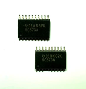 74HC573A Octal D type Transparent Latch SOIC-20 Genuine Texas Ins. part x 2 pcs - Picture 1 of 1