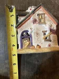 Halloween Haunted House Ghost Small Ceramic 4 1/2” Town Village  - Picture 1 of 4