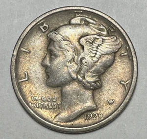 1928-D 10C Mercury Dime 90% Silver - Picture 1 of 4