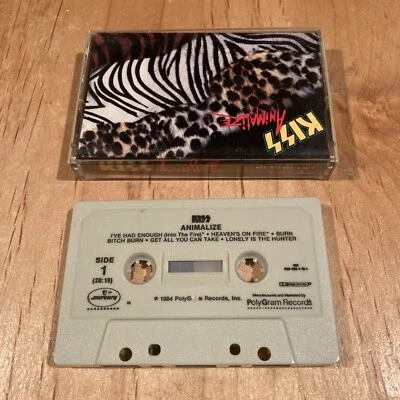 Kiss - Animalize CASSETTE TAPE 1st US issue paul stanley gene simmons van halen - Image 1 of 3