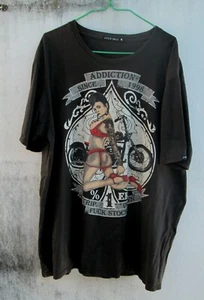 Camiseta vintage de motociclista Addiction - Imagen 1 de 3