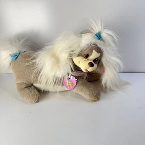 Hasbro Vintage Puppy Surprise 1991 marrón y blanco 3 bebés, perro de peluche 8800 - Imagen 1 de 13