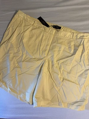 Pantalones Cortos Chinos TALBOTS Mujer Preppy Amarillo 8” Entrepierna Talla 24w Foto 1 de 4
