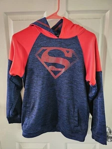 Boys Size L red And Blue Licensed Superman Hoodie Sweatshirt - Picture 1 of 4