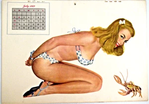 ESQUIRE "JULI 1949 / KALENDERBLATT" ~ (AL MOORE) ~ ** SEXY PIN-UP / KUNSTDRUCK ** - Bild 1 von 4