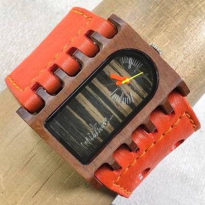 Часы мужские Mitsura платье коричневый кожаный деревянный корпус кварцевые аналоговые 51 мм часы 8 дюймов - Изображение 1 из 4